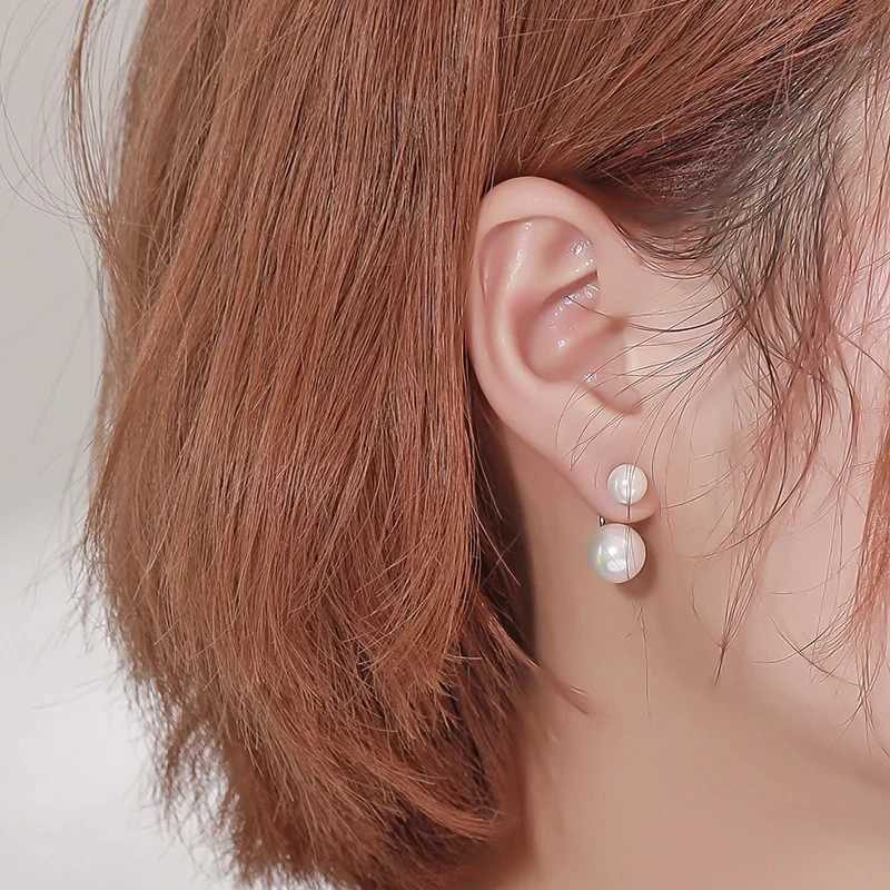 Huitan Double Imitation Pearlings for Women Creative Design Fashion Versatile Female Earring Daily Wear Temperament Jewelry W241023