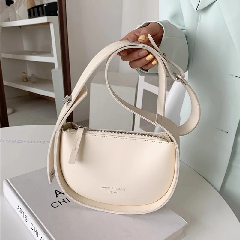 Semicircle Saddle Shoulder Crossbody Bags For Women Adjustable Wide Strap Girls Purses And Handbags 241017