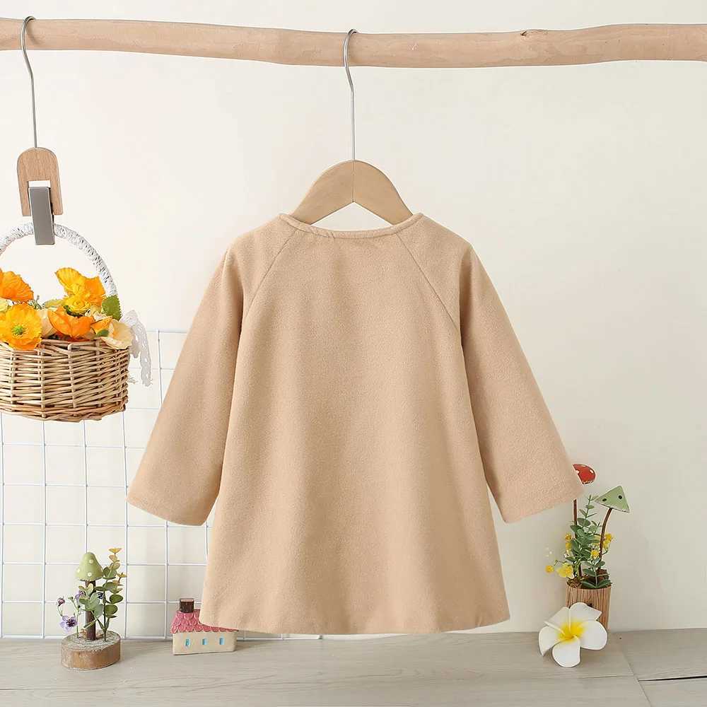 (6 months -3 years old) New Korean chiffon baby girl jacket for autumn and winter simple solid color childrens long sleeved clothing W241023