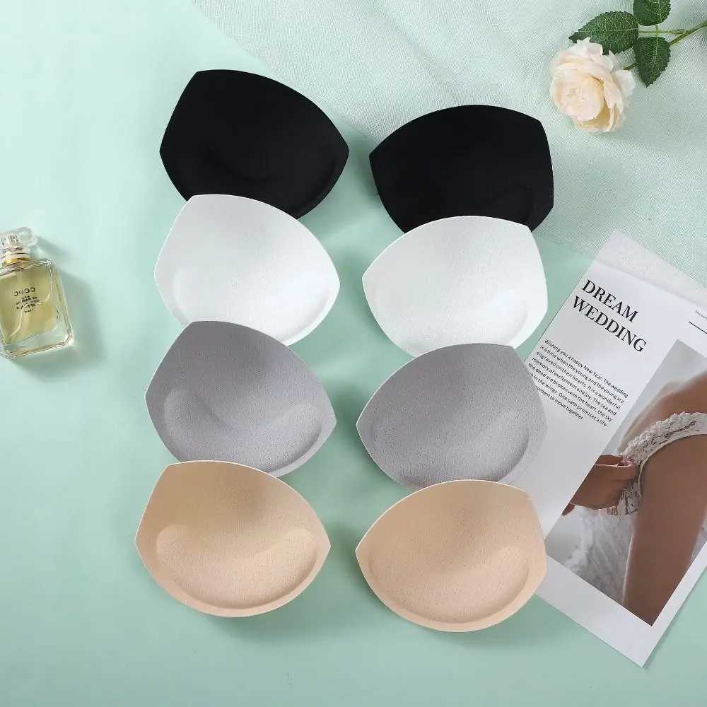 Non-slip Women Thin Push Up Convenient Insert Sponge Pads Foam Triangle Breast Enhancer Chest Pads Bra AccessoriesXJ241024