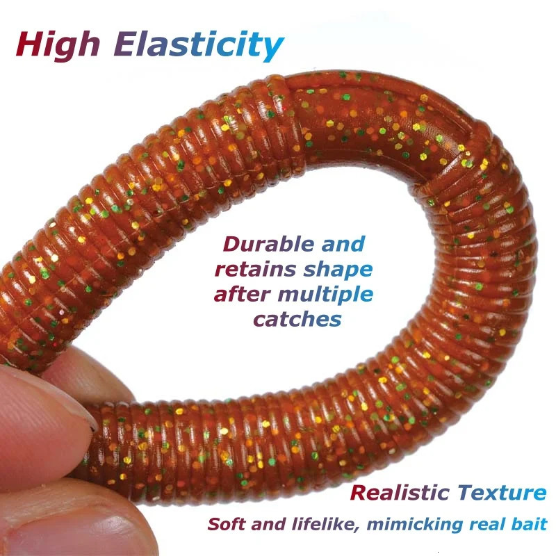 10pcs 10cm 14cm Senko Worm Soft Bait Earthworm Salt Scent Infused Realistic Wriggle HighElastic Noodle Lure Durable 241024