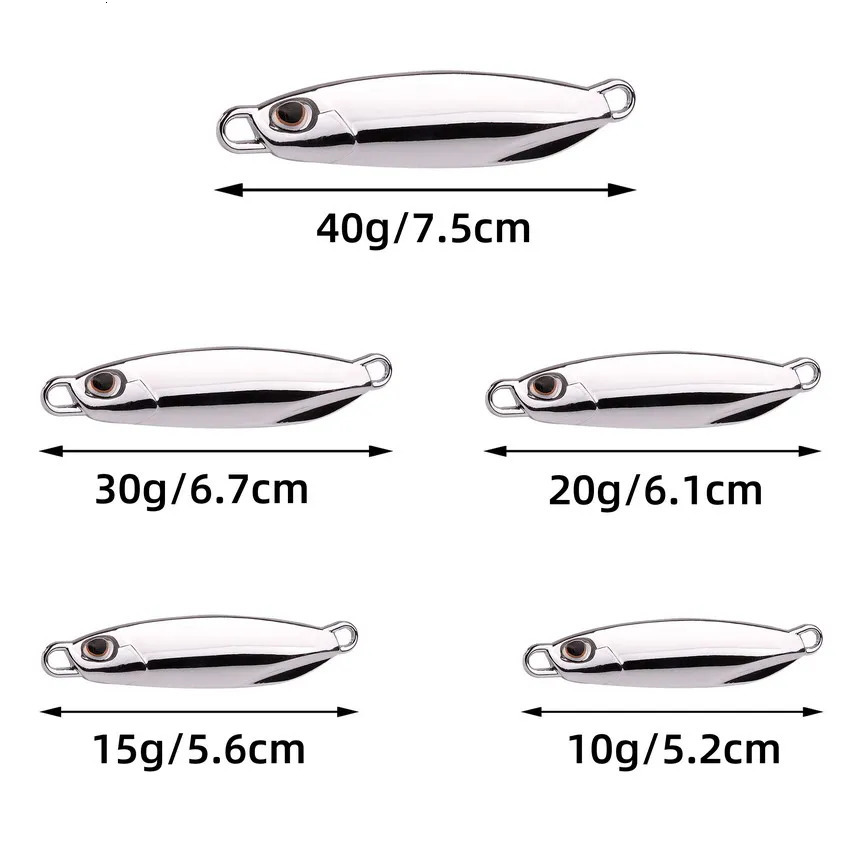 10PClot Metal Cast Jig Spoon 10g 20g 30g 40g Lures set With Hook Casting Jigging Fish Sea Bass Fishing Lure Artificial Bait 241024