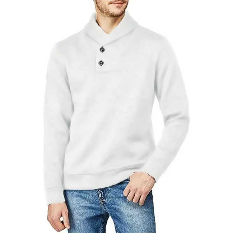 New Turtleneck Thick Mens Sweaters Button Half Turtle Neck Solid Color Warm Slim Turtleneck Autum Sweatwear Winter Pullover Men LX241024