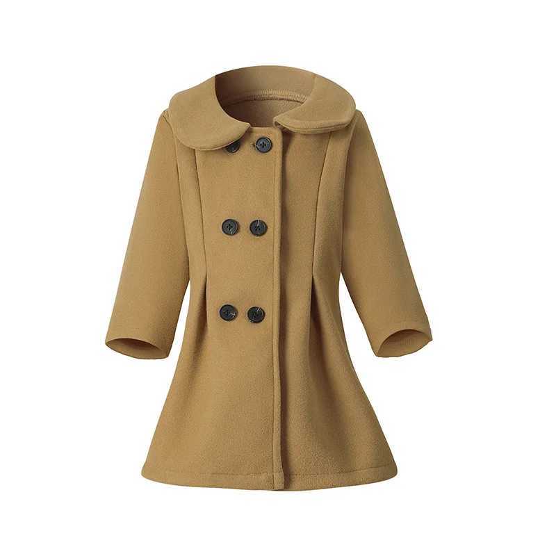 Womens wool coat solid collar thick womens long jacket warm double-layer pregnant coat for autumn and winter W241023