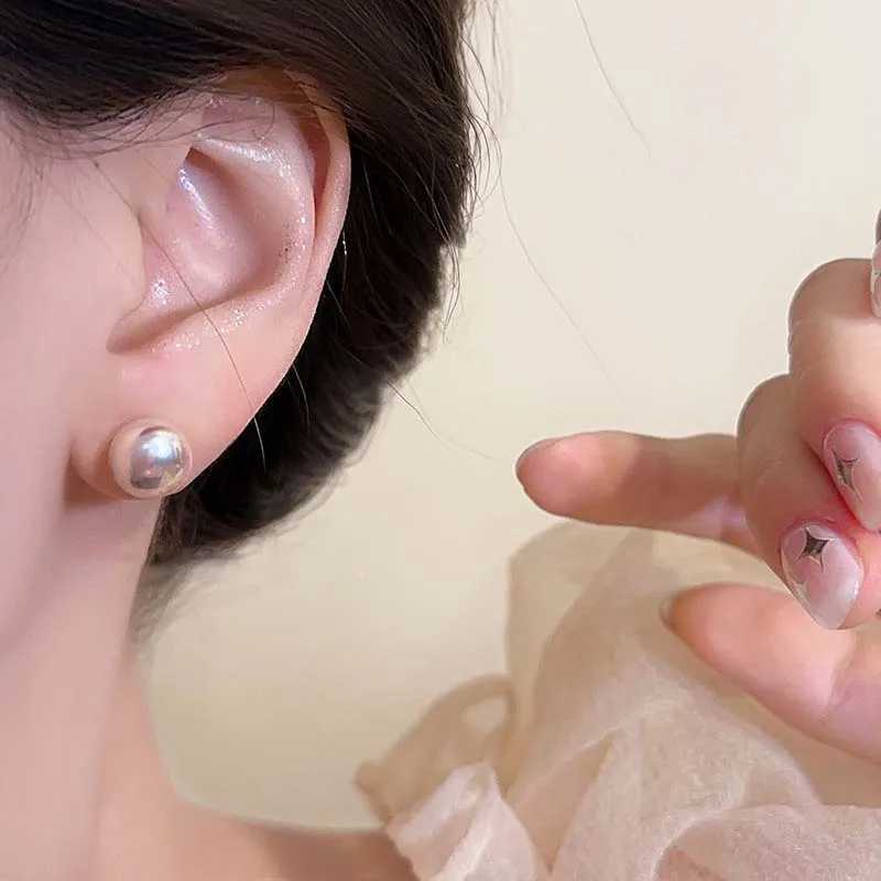 2024 New Tren Pink Pearl Earrings for Women Elegant Imitation Pearl Round Earrings Wedding Party Jewelry 10/12/14/16mm W241023