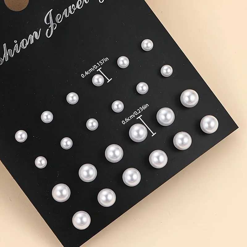 12 pairs/set of elegant charm imitation pearl earrings Korean ball pearl earrings womens romantic wedding jewelry gifts W241023