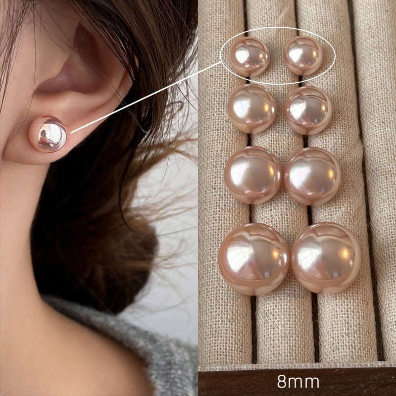 S sier needle pearl round ball designer earrings for women OL elegant charms white pink pearls earring ear rings jewelry gift