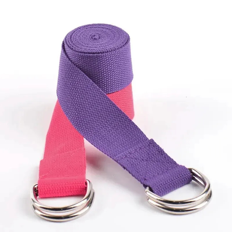1Pc Yoga Strap For Pilates Ballet Dance With Adjustable DRing Buckle Cotton Belt Fitness Daily y241024
