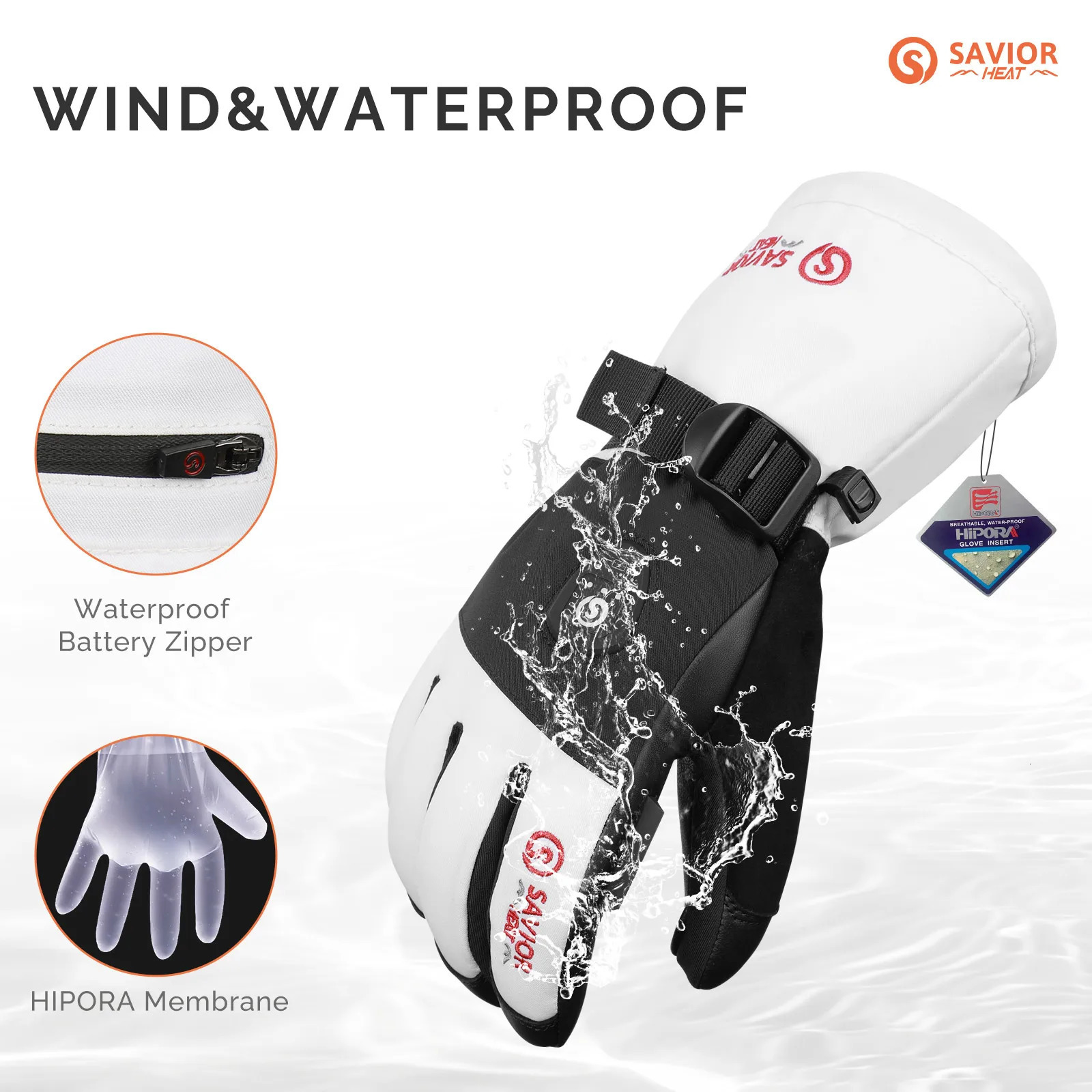 Savior Heat Ski Gloves Winter Bluetooth Heated Glove Warm Waterproof 3000amh For Heating Thermal Men Women 241024