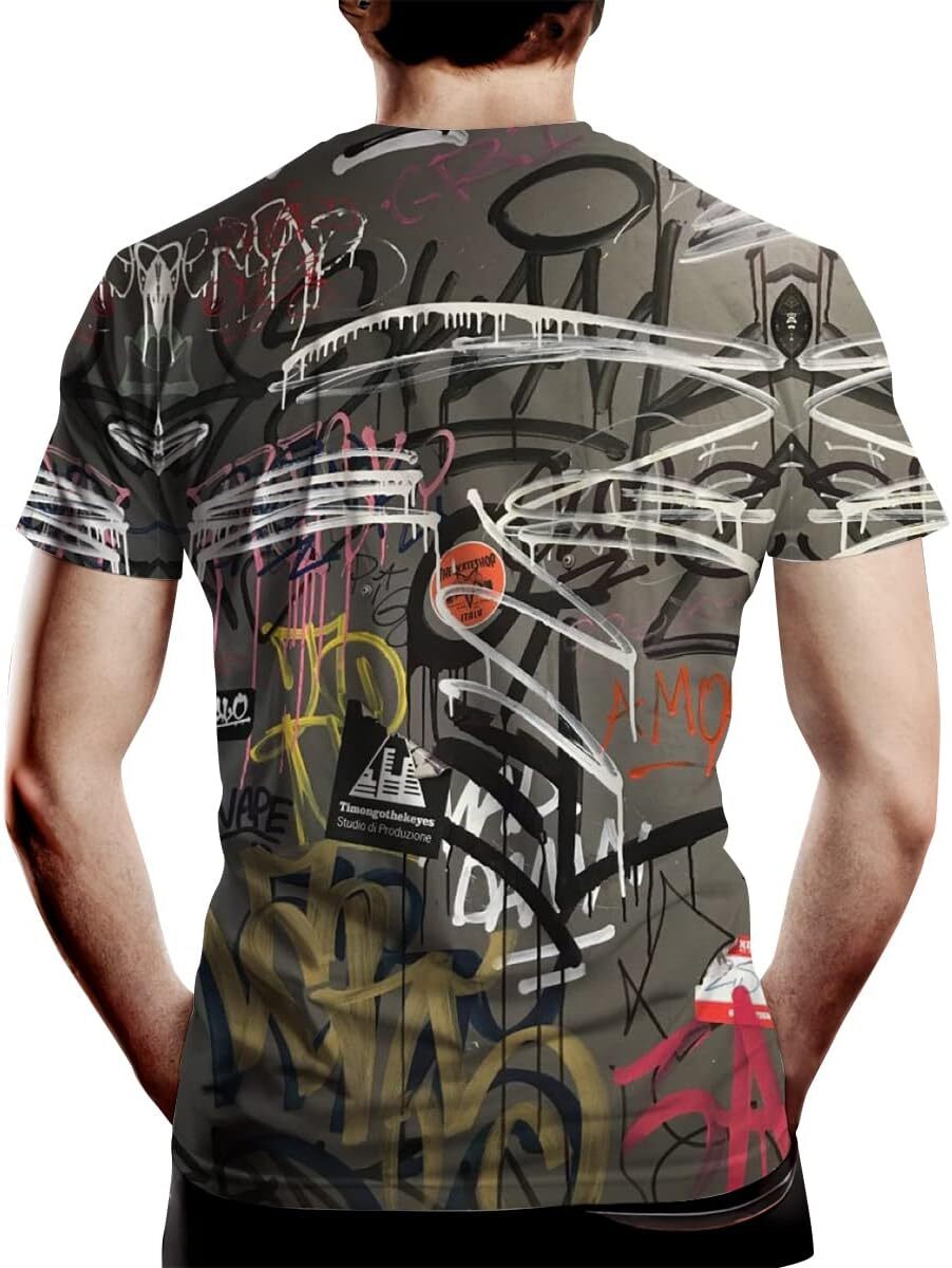 Mens T shirt Fashion Novelty Graffiti Graphic Print Men's Cool tee Casual tops summer clothes Breathable trend