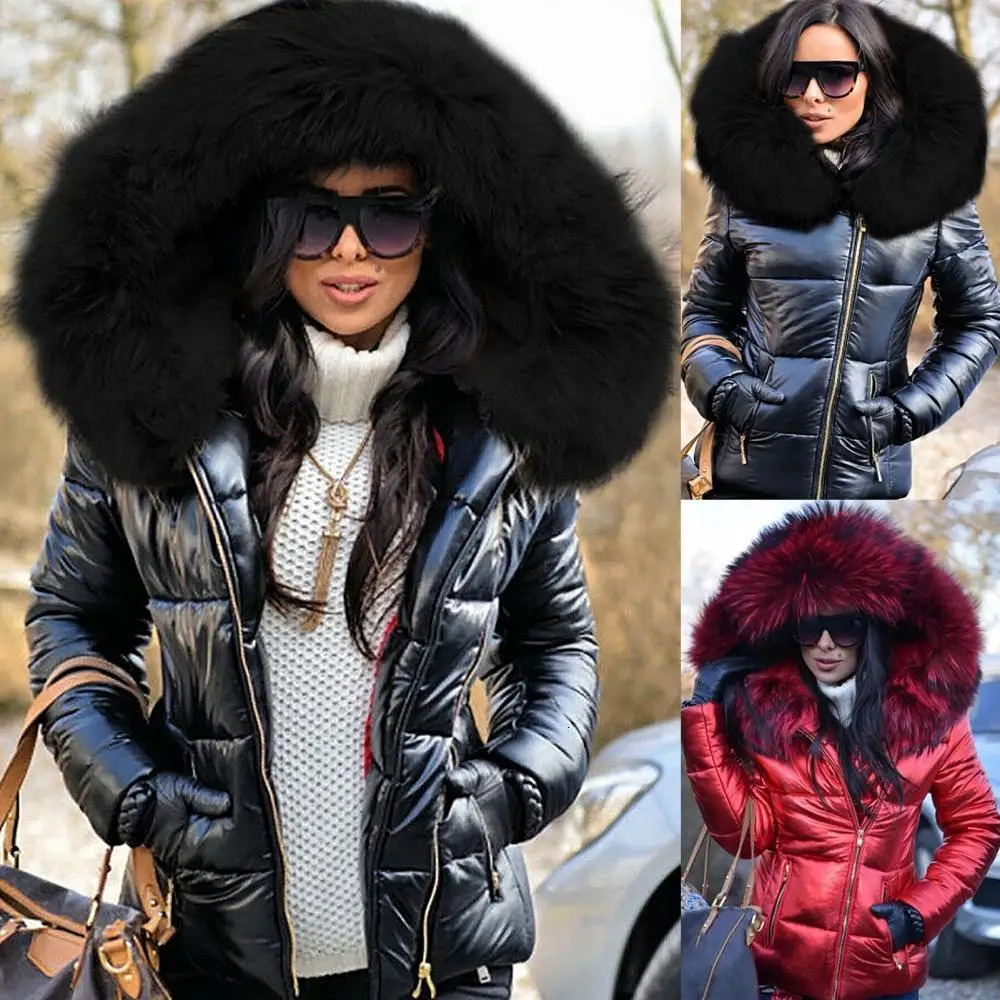 Warm Winter Jacket Zipper Jacket Womens Parka Plus Size Jacket Down Jacket Artificial Fur Hoodie Pocket Parkas Jacket Womens 241023