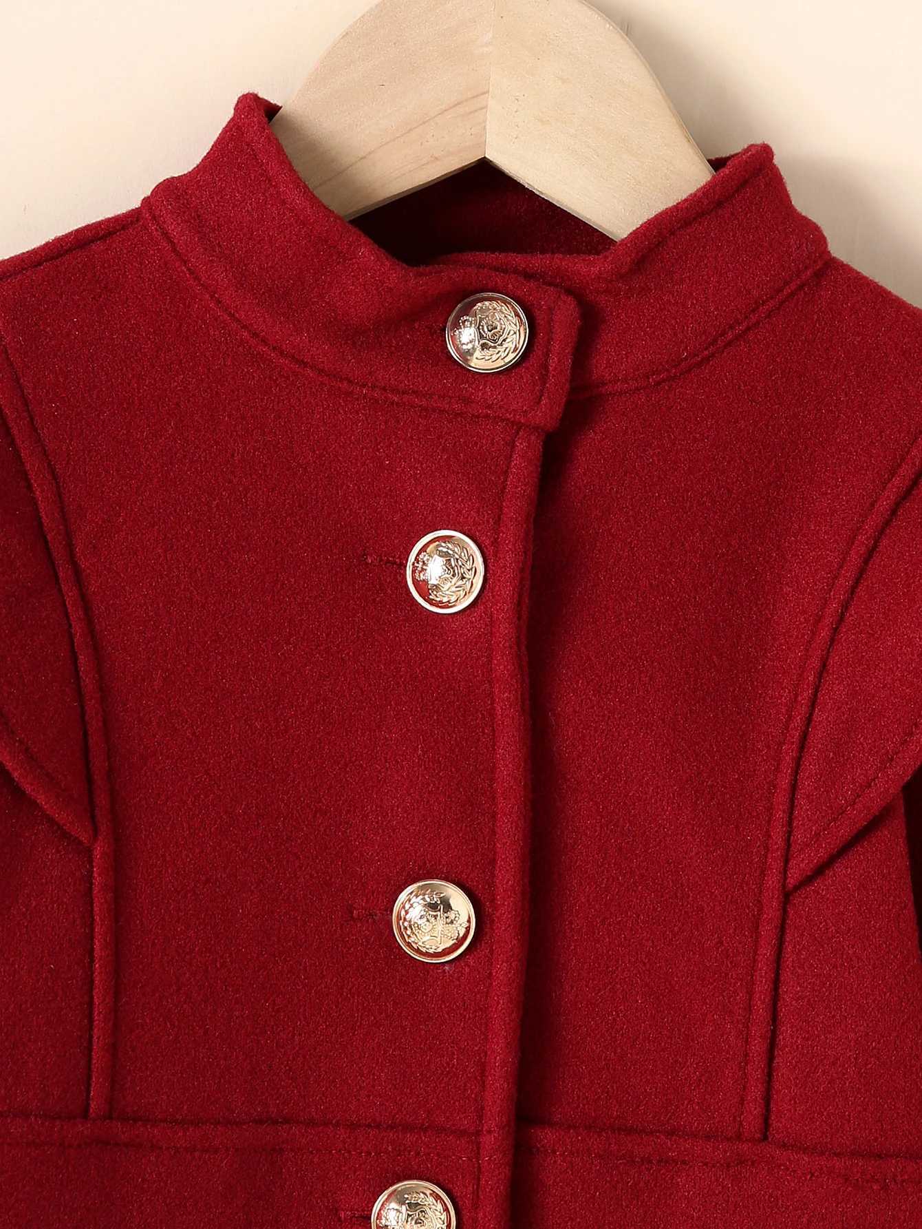 Autumn and winter chiffon girls solid color small stand collar single corset jacket W241023