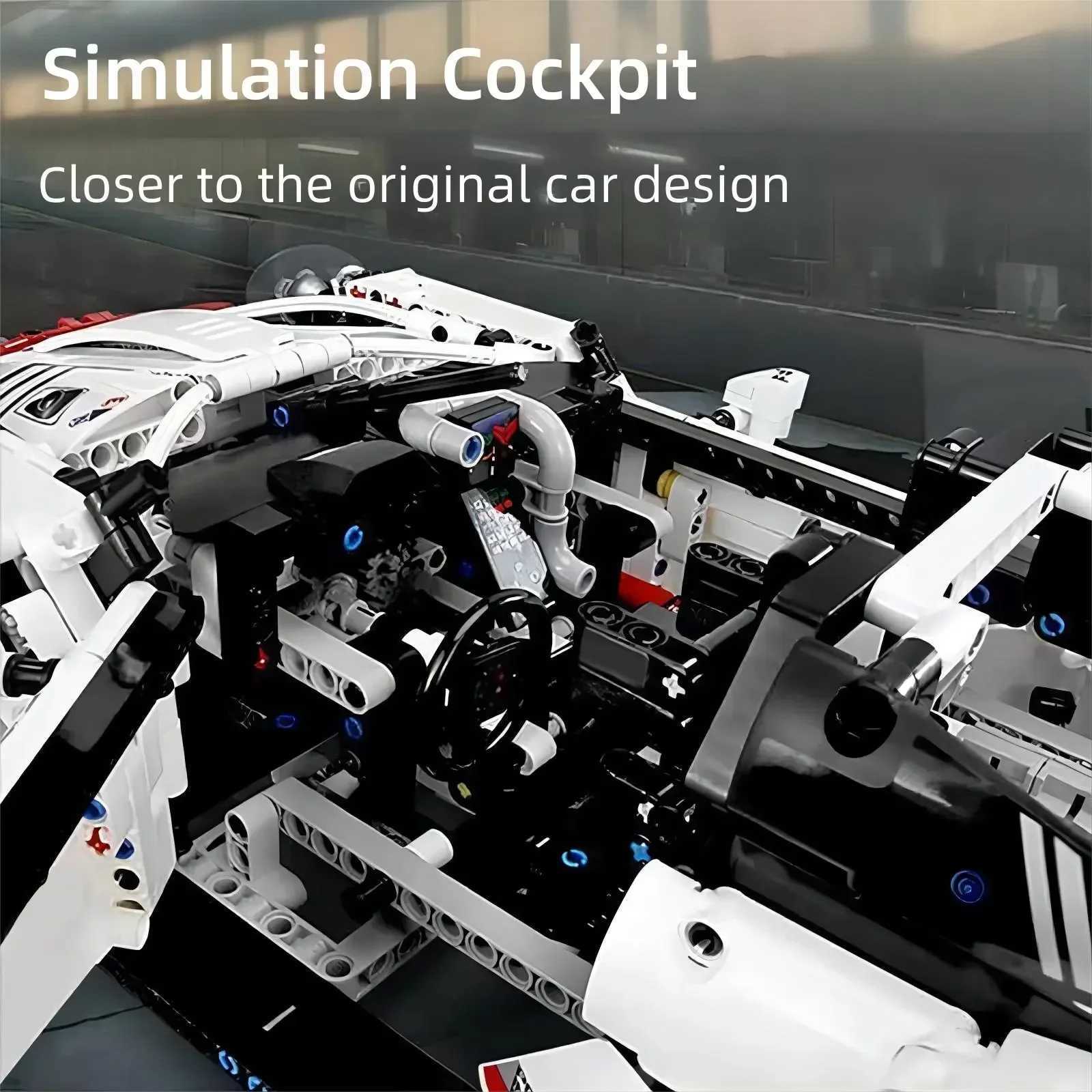 1580+Pcs 1 10 prefabricated building block compatible with 42096 electric sports car model remote control DIY birthday gift with lighting X241024
