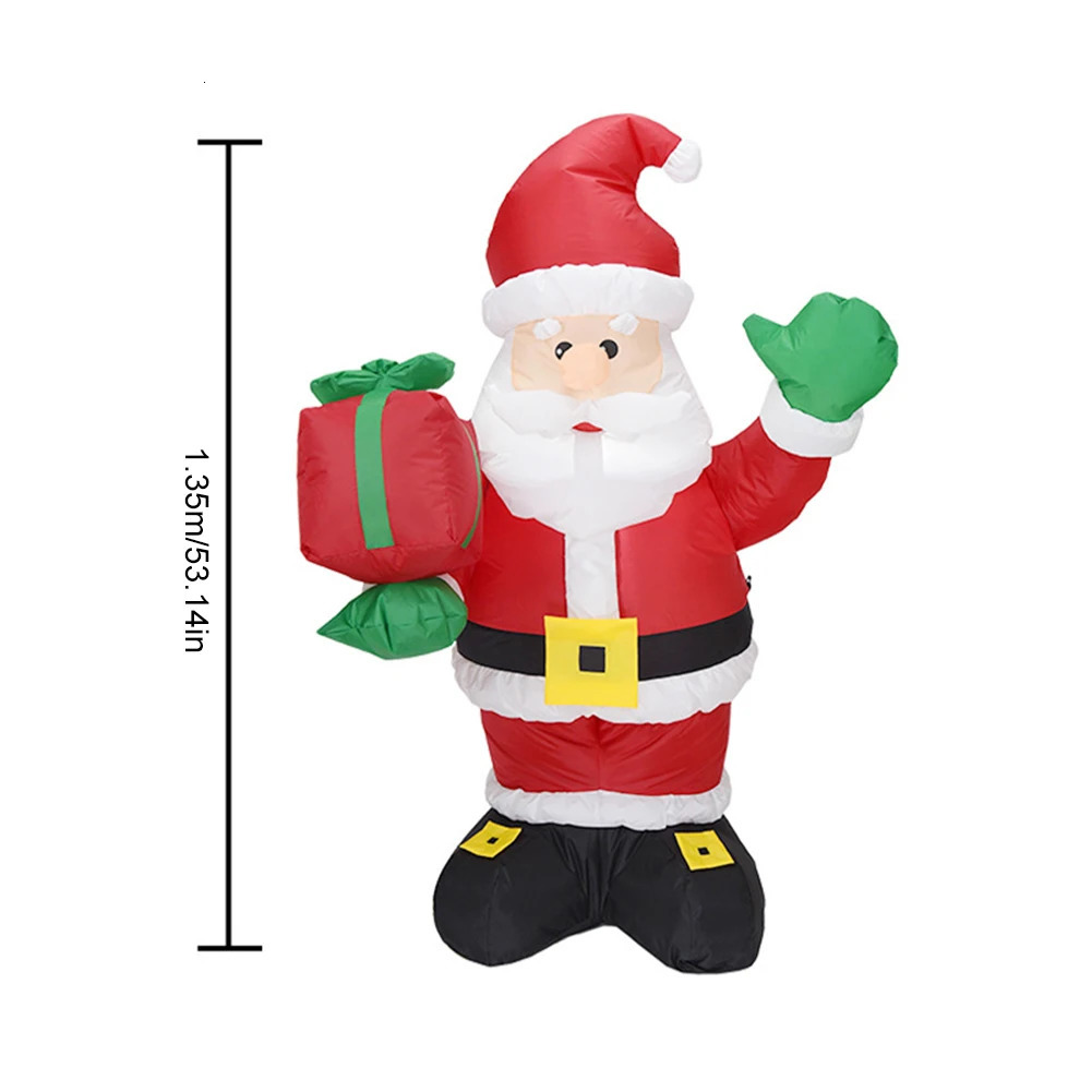 Christmas Outdoor Decoration 1.35-meter Giant Christmas Inflatable Santa Claus LED Light Inflatable Decoration Intdoor Christmas Holiday 241024
