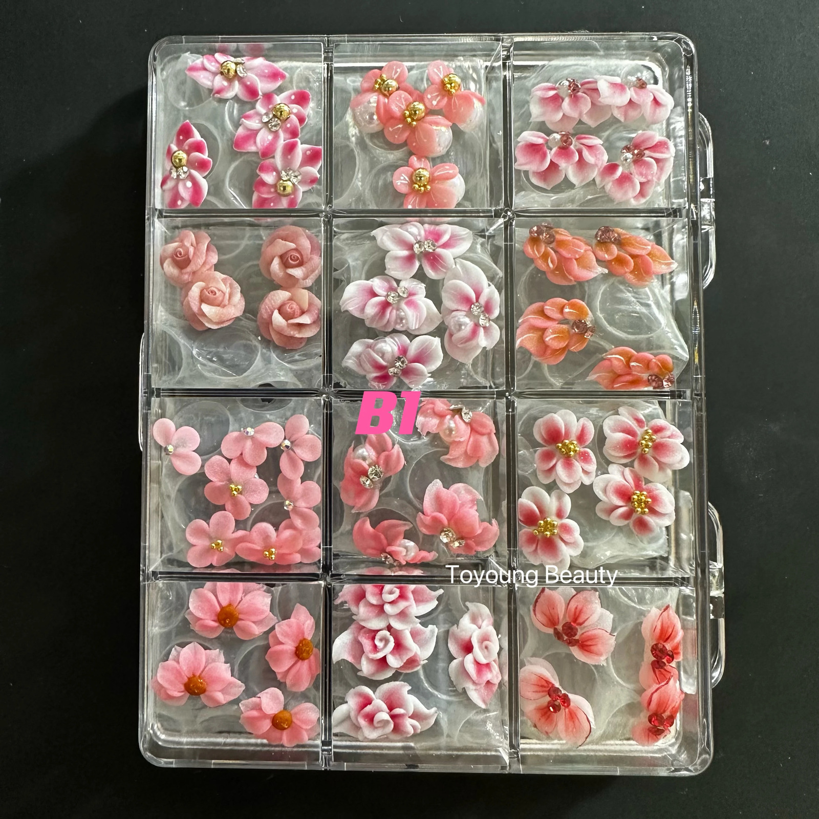 Handmade Jewelry Christmas Kavay Nail Art Charm Stickers Diamond Pearl Stickers 3D Acrylic Flower Nails 241024