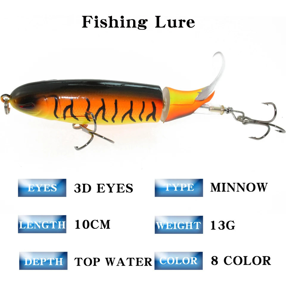 1pcs Quality Whopper Plopper 13g16g17g Top Water Popper Fishing Lure Hard Bait Wobblers Rotating Soft Tail Tackle 241024