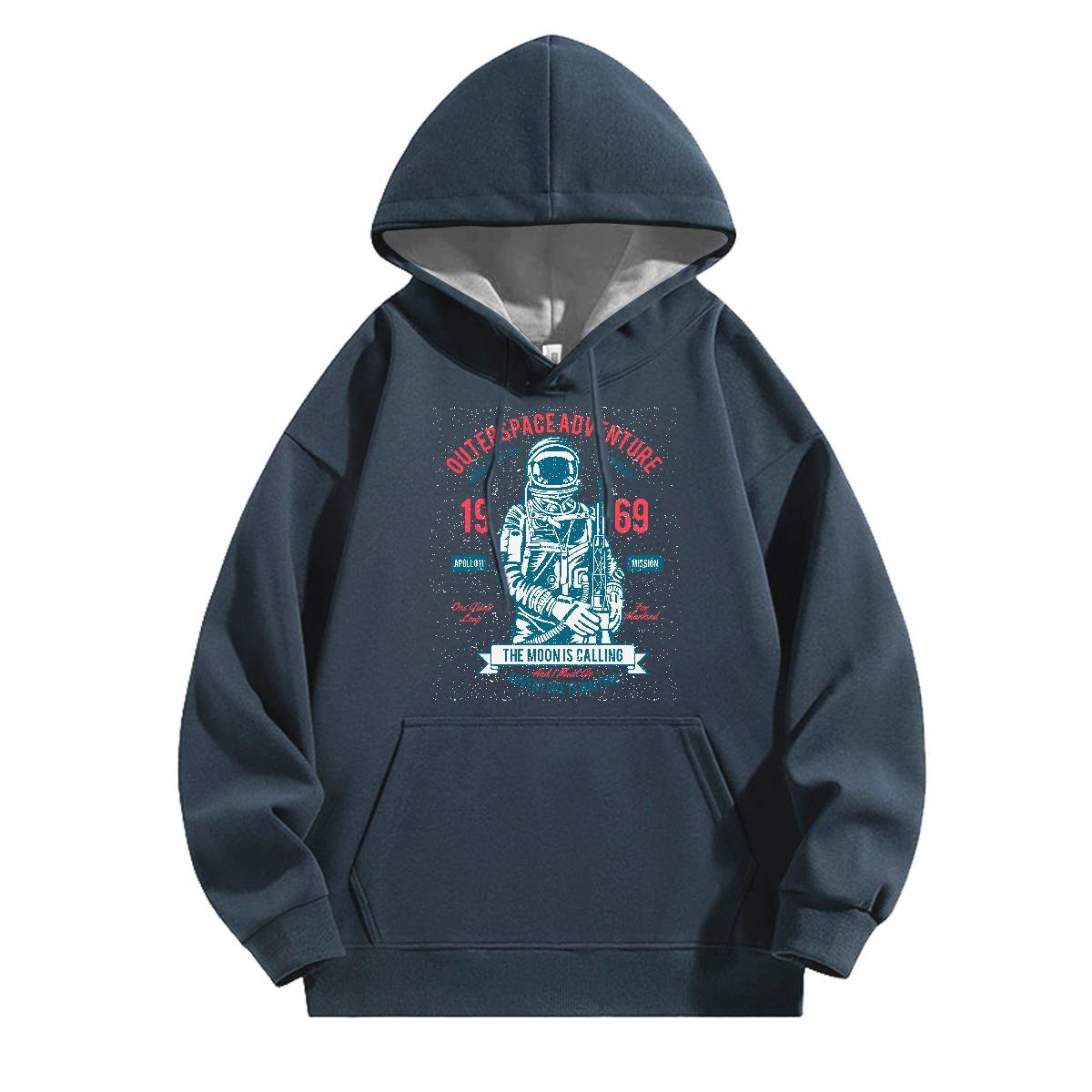 Casual New Men's Hooded Sweatshirt Hooded Collar Breathable Warm Men Hoodie DIY Logo Oversized Pullover Hoodie Autumn Winter Casual Warm Fleece