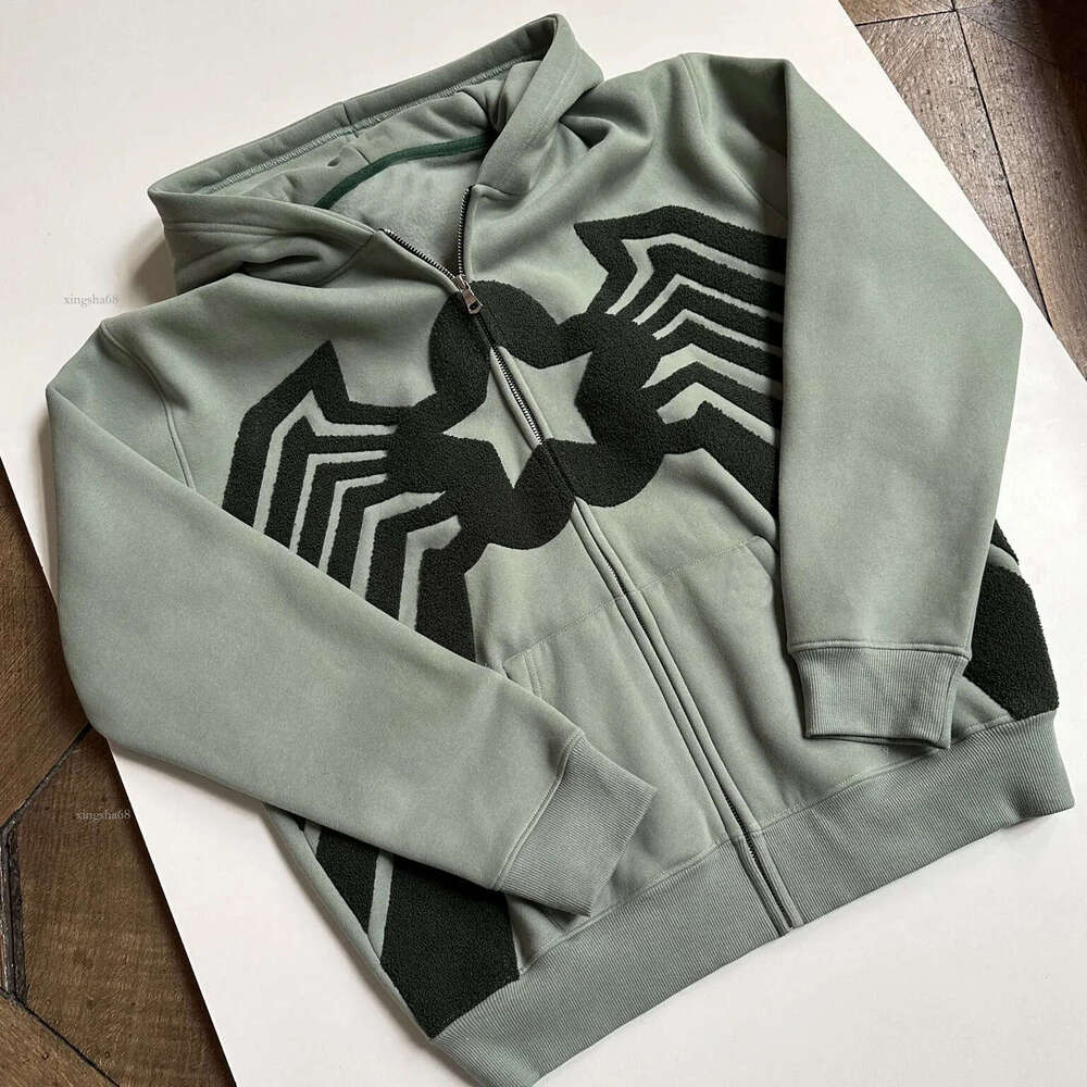 Men's Hoodies Sweatshirts Y2k Star Embroidered Zipper Hoodie American Men Women Retro Corduroy Sweatshirt Harajuku Loose Jacket Men Clothing Stre