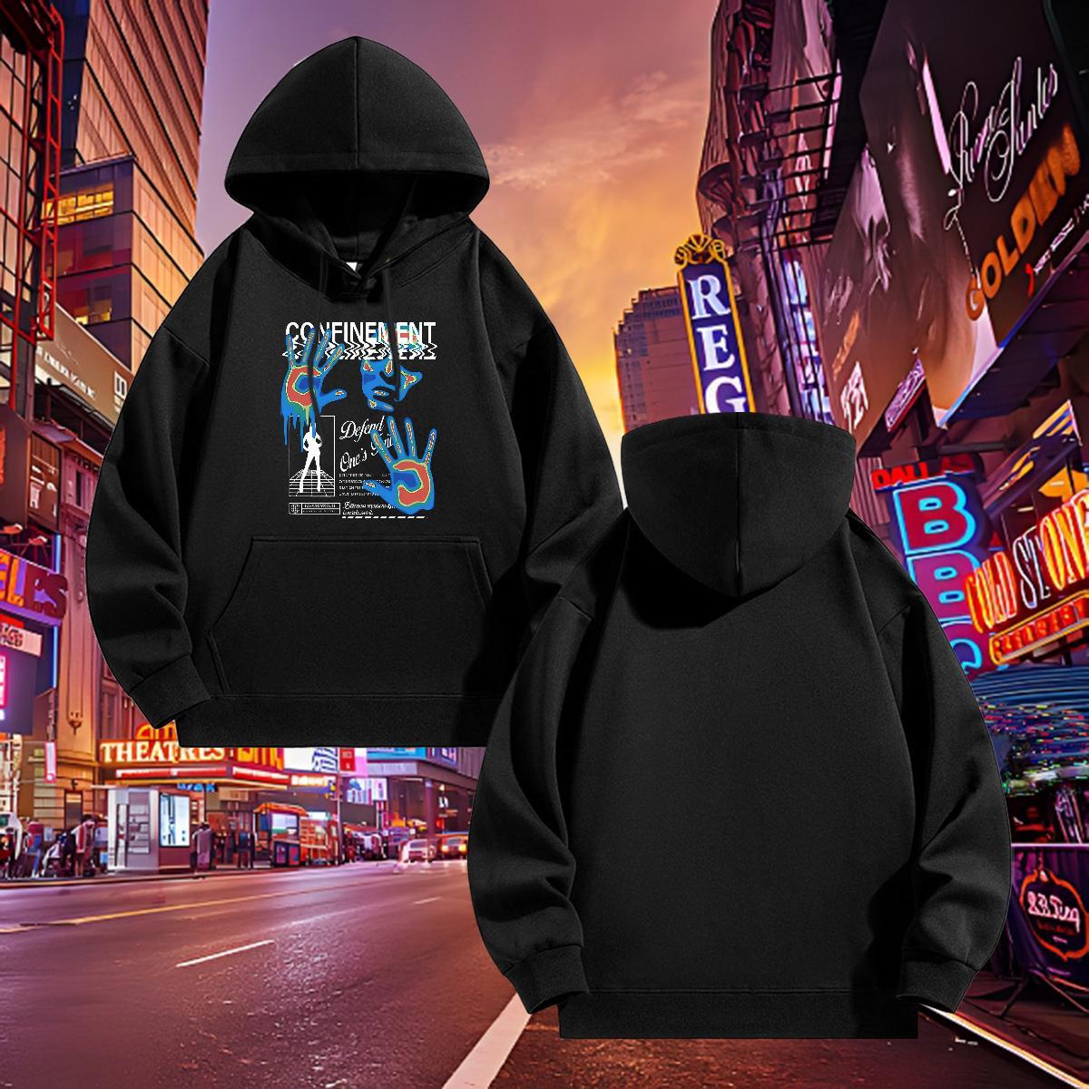 2024 Mens Hoodie Sweatshirt Breathable Soft Popular Men's Hooded Sweatshirt Custom Print Plus Size Pullover Hoodie Sports Casual Thick Plush