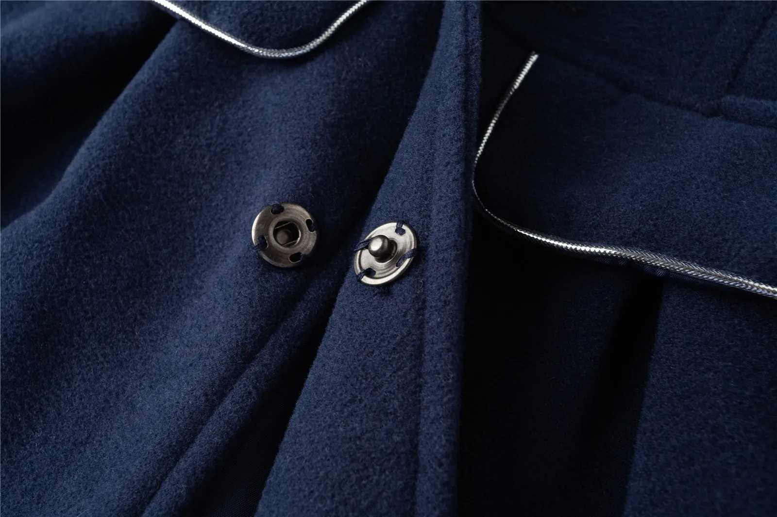 Mudkingdom Girl Peacock Artificial Wool Long Coat Childrens Dress Cost Long Sleeve Button Jacket Warm Winter Clothing Solid Coat W241023