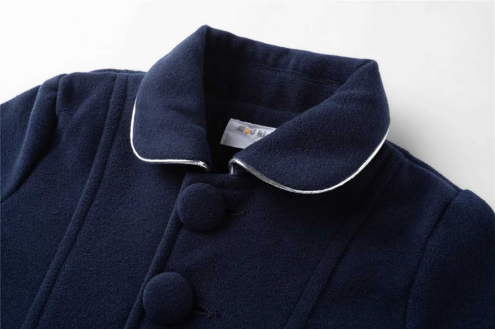 Mudkingdom Girl Peacock Artificial Wool Long Coat Childrens Dress Cost Long Sleeve Button Jacket Warm Winter Clothing Solid Coat W241023