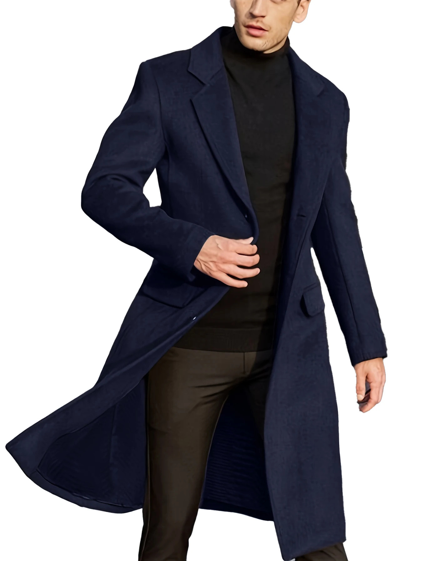 Wool Coat British Style Long Casual Windproof Wool Top 241024