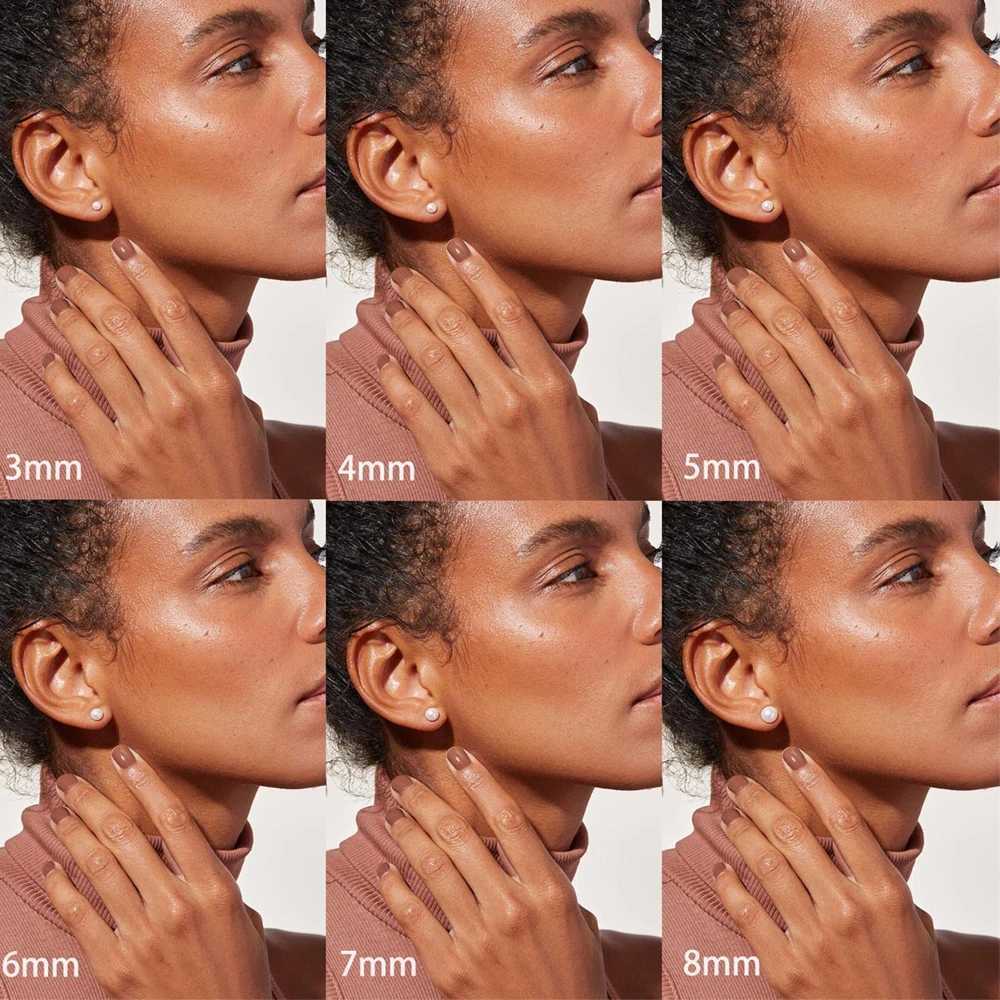 6 pairs of hypoallergenic stainless steel small ball pearl earrings set suitable for women 3-8MM W241023