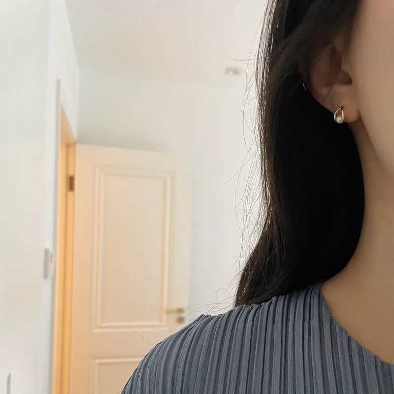 Simple Temperament INS Pearl Geometric Stud Earrings for Women 925 Sterling Silver 14k Gold Plated Jewelry GiftX241023