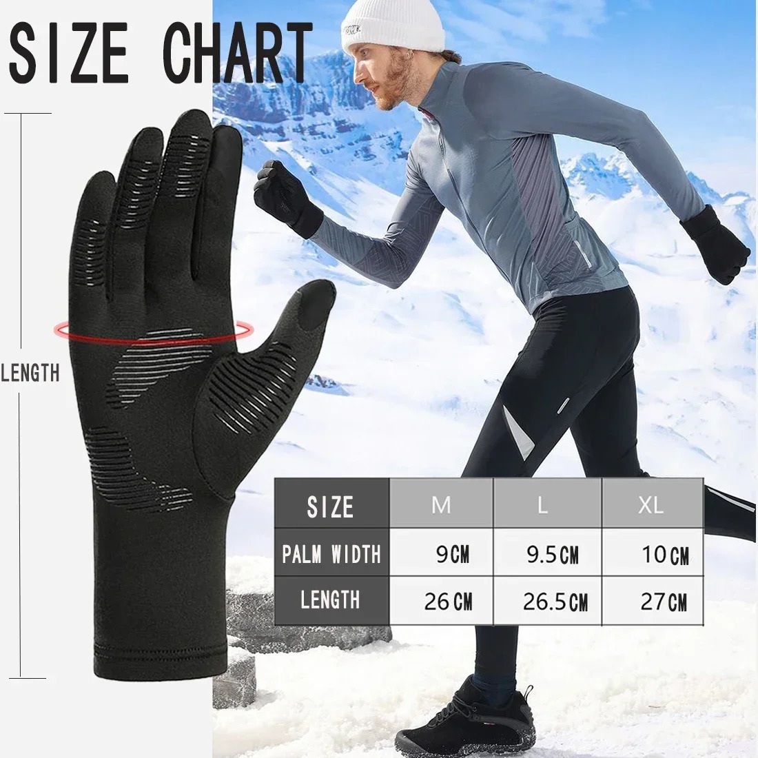 Ski Gloves Liners Thermal Warm Touch Screen Suit for Men Women Cycling Running Thin Lightweight Winter 241024