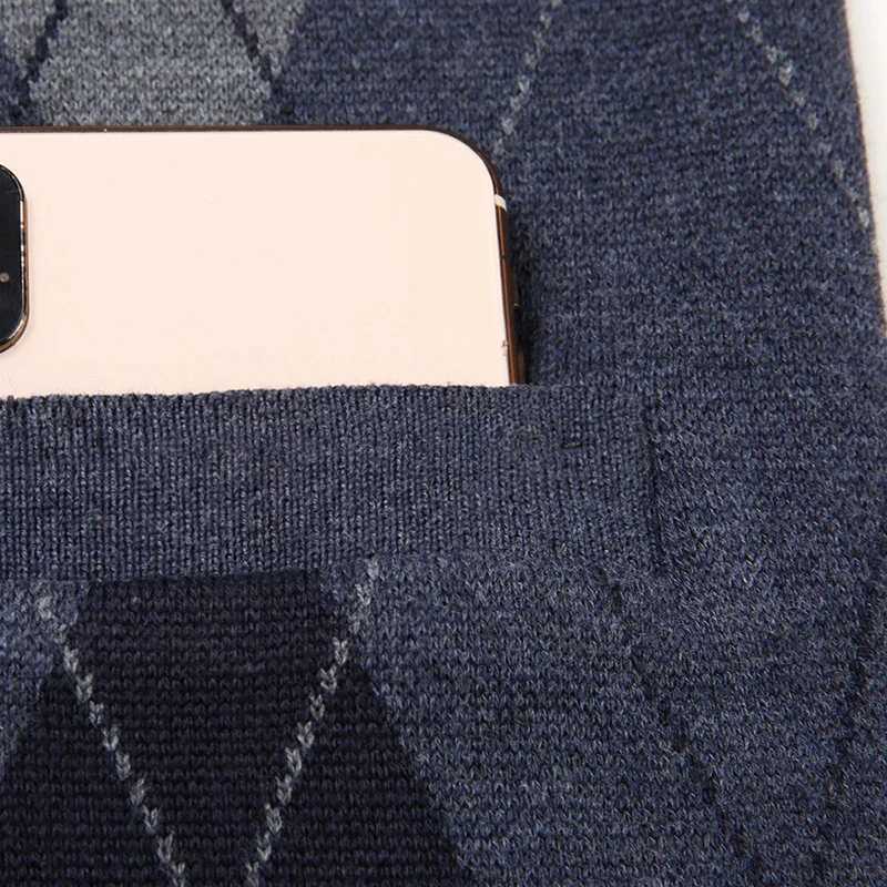 Mens Thickened Casual Sweater Tank Top Autumn and Winter Warm Mens Cardigan Tank Top LX241024