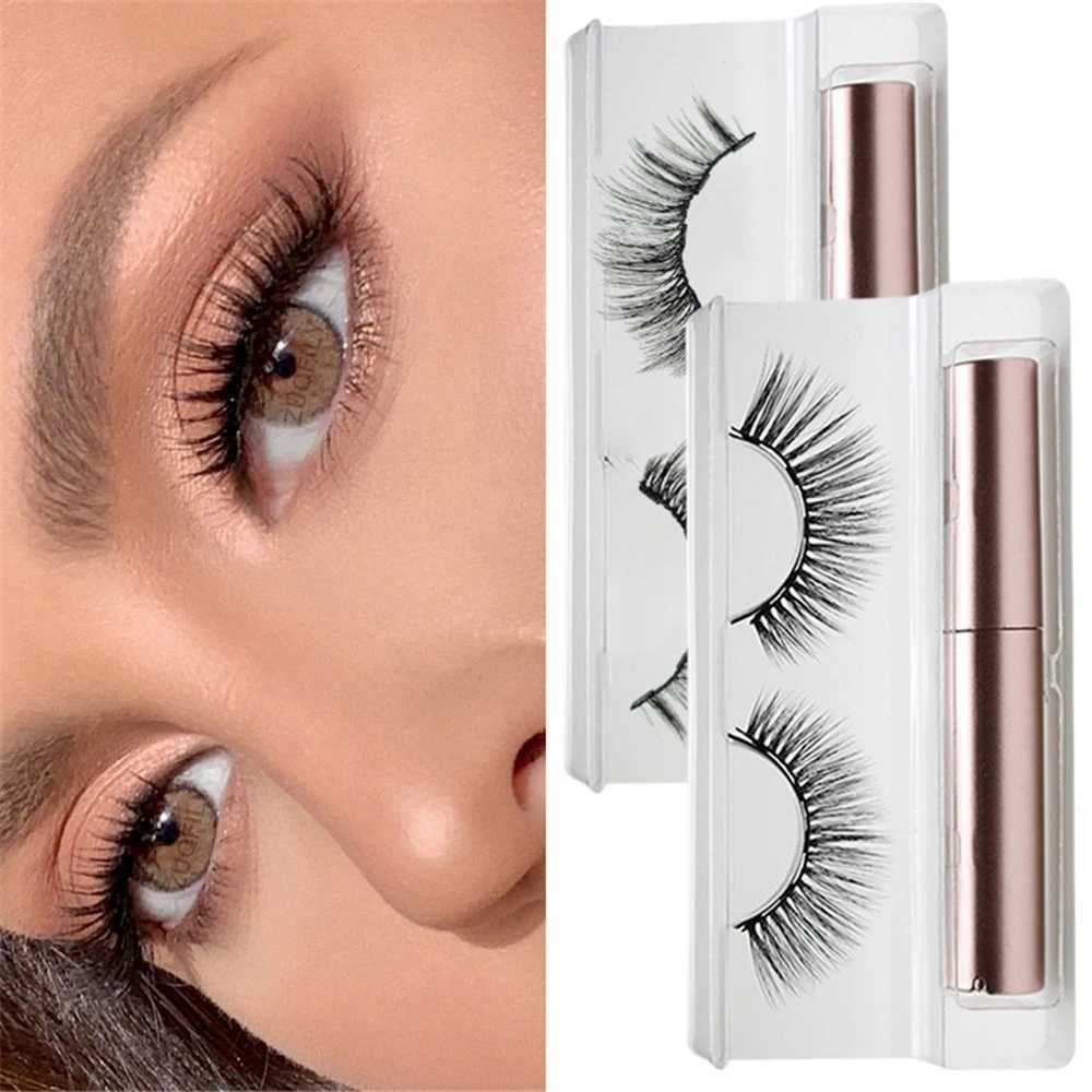1 pair of magnetic eyelashes 3D mink false eyelashes Magnetic eyeliner Waterproof long-term false eyelashes flower pushing kit 18 stylesW241024