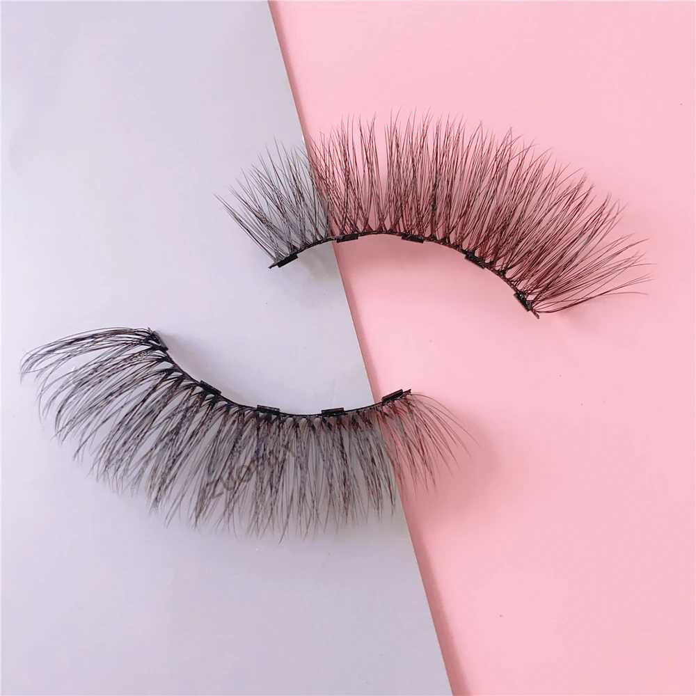 1 pair of magnetic eyelashes 3D mink false eyelashes Magnetic eyeliner Waterproof long-term false eyelashes flower pushing kit 18 stylesW241024