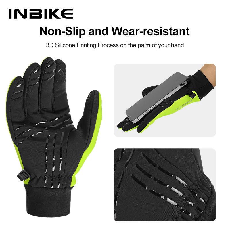 INBIKE Winter Cycling Gloves for Men Women Warm Fleece Biking Glove Riding Bicycle Waterproof Touchscreen Accessories 241024