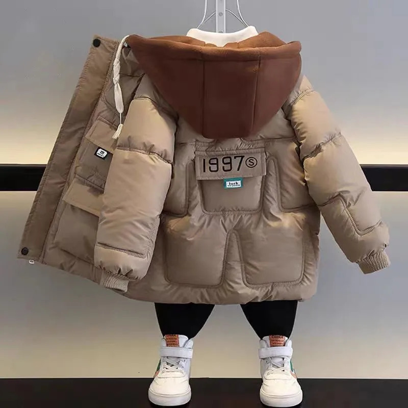 CoaChildrens Parkas Boys Winter Youth Fashion Hoodie Jacket Thick Childrens Winter Outdoor Coat Baby Parka Childrens 241024