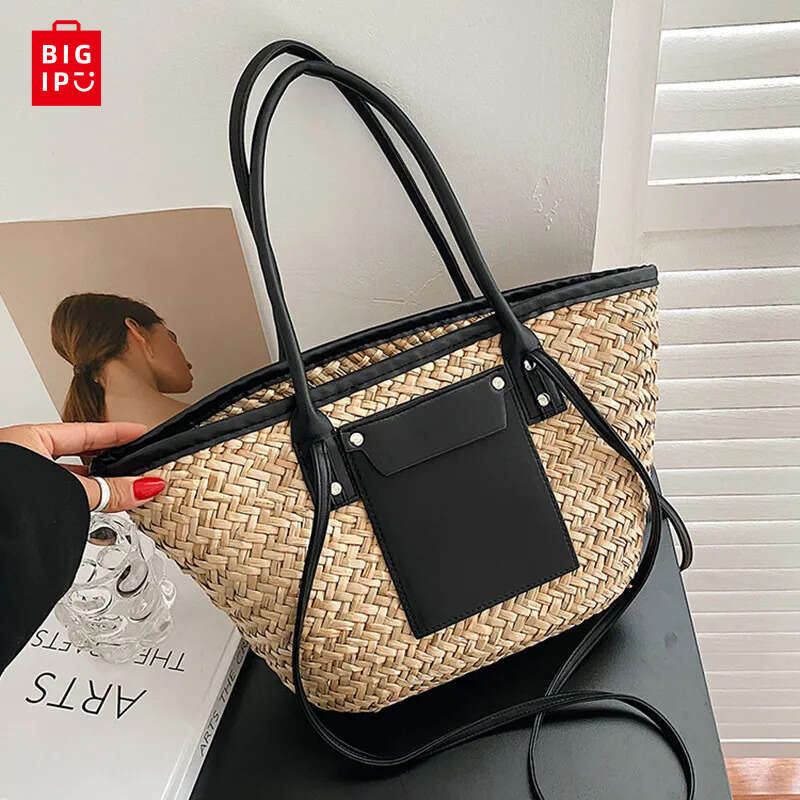 Designer Straw Handbags - hot Woven Beach Tote Women, Large Capacity Summer Crossbody Bag, Fashionable Korean-Style Handbag, Lightweight for Daily Use