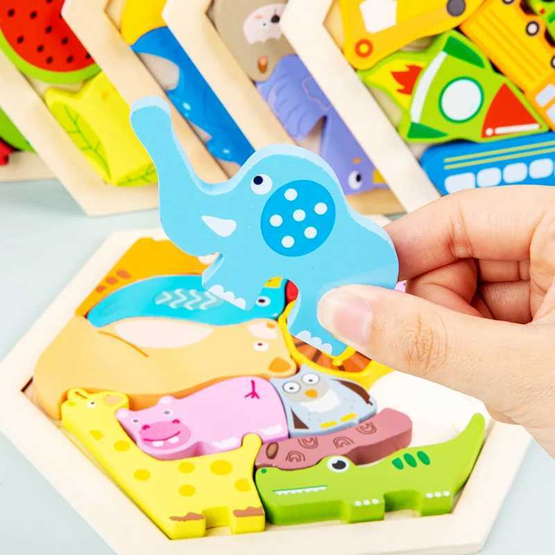 Wooden Puzzles for Toddlers Baby Age 2 3 4 Year Old Learning Color Perception Stacking Wood Blocks Boy and Girl Birthday Gifts LX241024