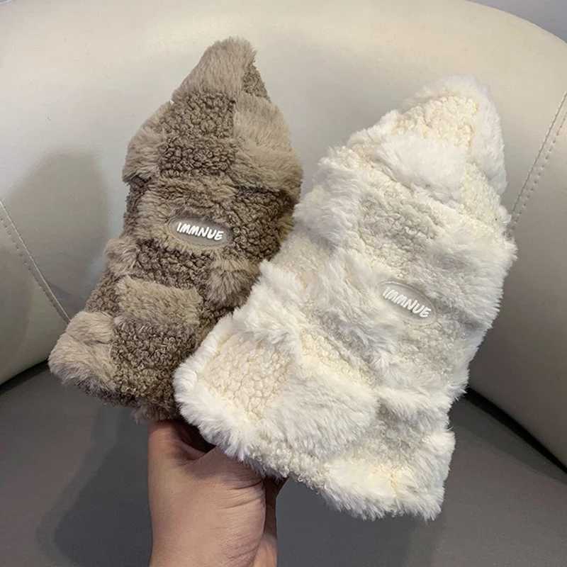 Fashionable velvet fur bucket hat warm and soft in winter plush fisherman Panama hat womens retro leopard Bob Sunbonnet Visors Gorro X241023