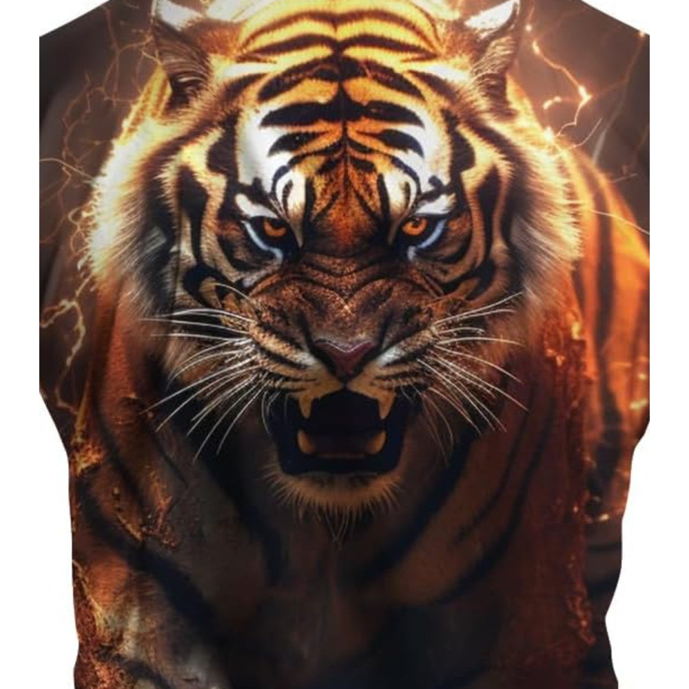 Mens T shirt Men's Novelty Tiger Graphic Print Tee Men's Casual T Shirt tee Casual tops summer clothes breathable