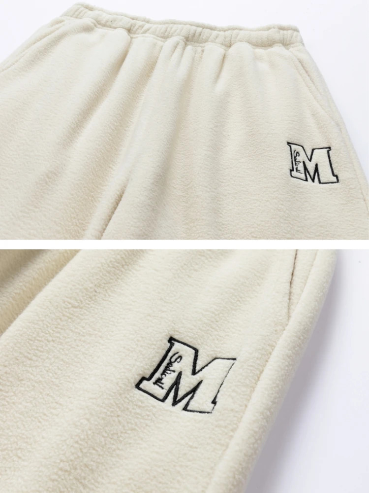 Extra large winter thick warm mens track and field suit polar wool hooded sweatshirt pants 2-piece set sportswear set mens sweat set 241024