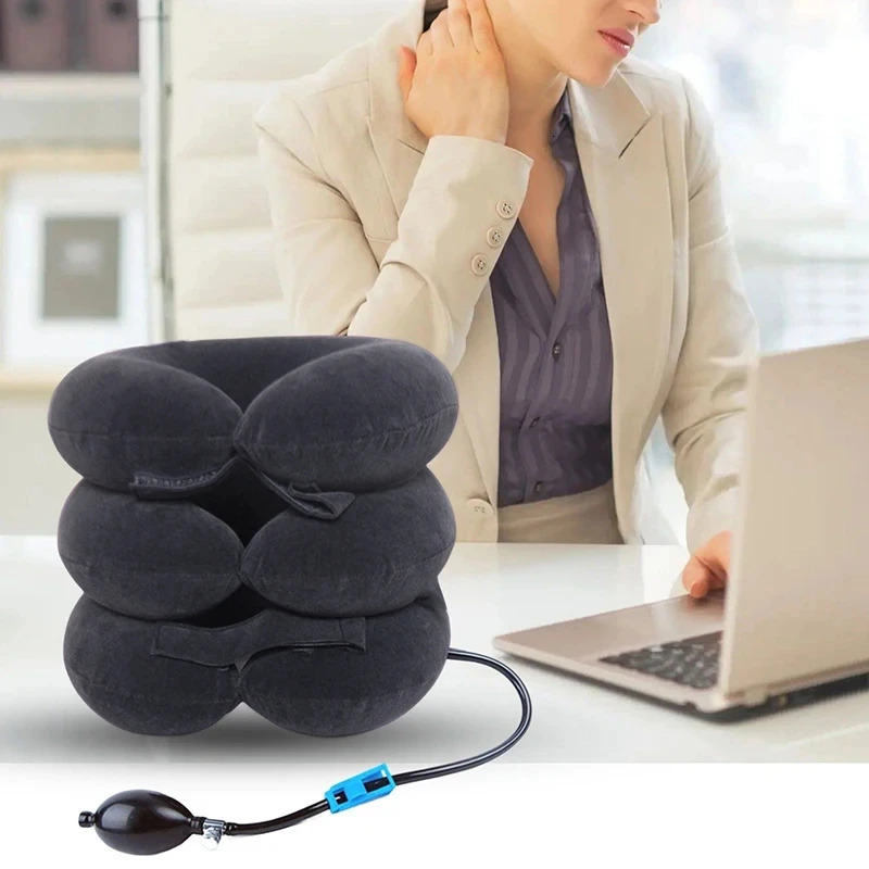 Neck Support Cushion Inflatable Air Cervical Traction Device Pain Stress Relief Tractor Massage NECK Pillow 241024