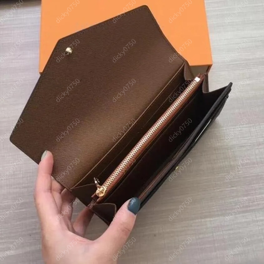 Designer Clutch Wallet Zipper Coin Purse Flap Card Holder women handbag key pouch purse mens ID card cardholder brown wallets with box classic retro style dicky0750