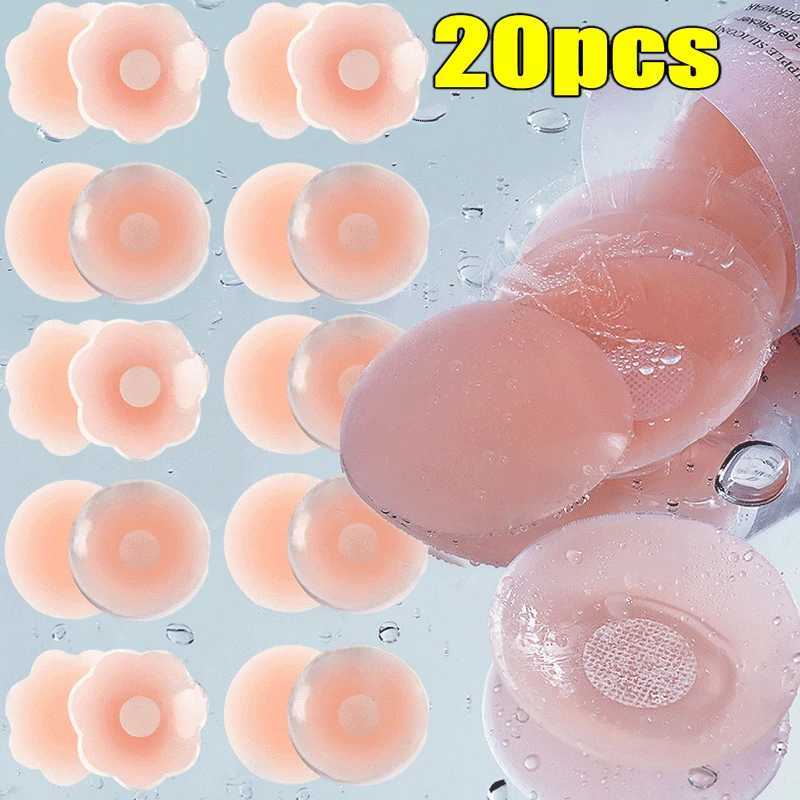Reusable Women Breast Petals Lift Nipple Cover Invisible Petal Adhesive Strapless Backless Stick on Bra Silicone Breast StickersXJ2410