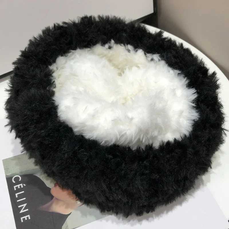 2024 Fashion Rabbit Leather Y2k Beanies Gentle Soft Fluffy Angora Winter Knitted Hat Fem Plush Windproof Hat Sklies Hat X241023