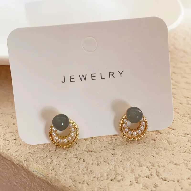 Trendy Imitation Pearl Round Circle Stud Earrings for Women Cute Small Acrylic Bead Earrings Small JewelryX241023
