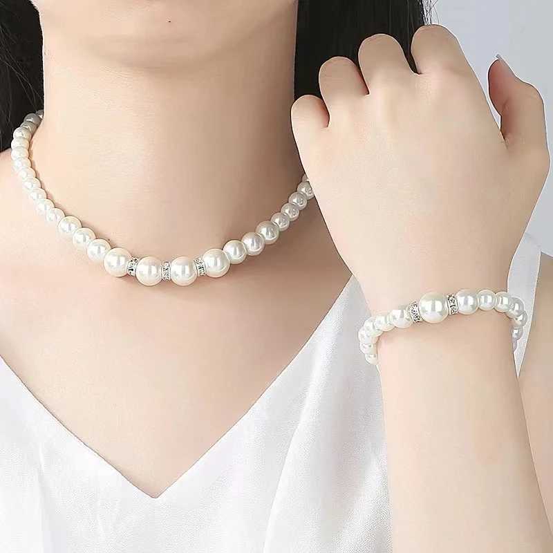 Fashion Pearl Jewelry Set Simulated Pearl Double layered Luxury Earrings Necklace Wedding Daily Paradigm Necklace Bracelet Set W241023