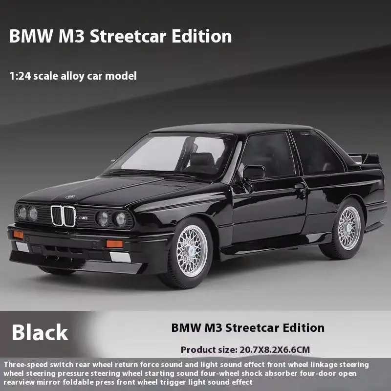 1 24 BMW M3 E30 1988 Super Car Alloy Model Car Toy Die Casting Metal Sound and Light Car Toy X250402