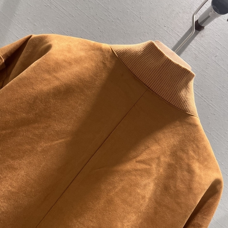 Autumn Selling Womens Casual Fashion Suede Baseball Jacket Retro Brown Preparatory Loose Fit Zipper Jacket 241023