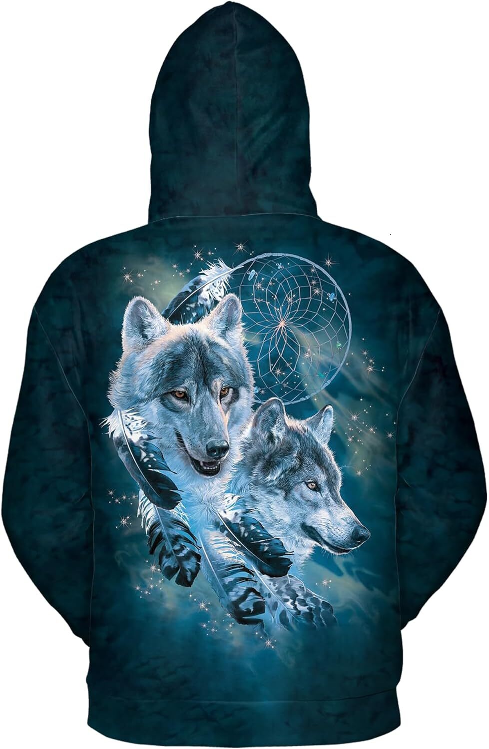 Hoodie for Mens Womens Fashion is cool For Men Women 3D Print Three Wolf Moon Adults Wolves Galaxy Sweatshirt Wolf Graphic Hoodies sweatshirt Pullover