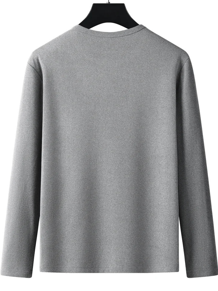 Thick wool T-shirt mens plus size 8XL 7XL 6XL keep warm T-shirt long sleeved casual top top underwear mens clothing 241024