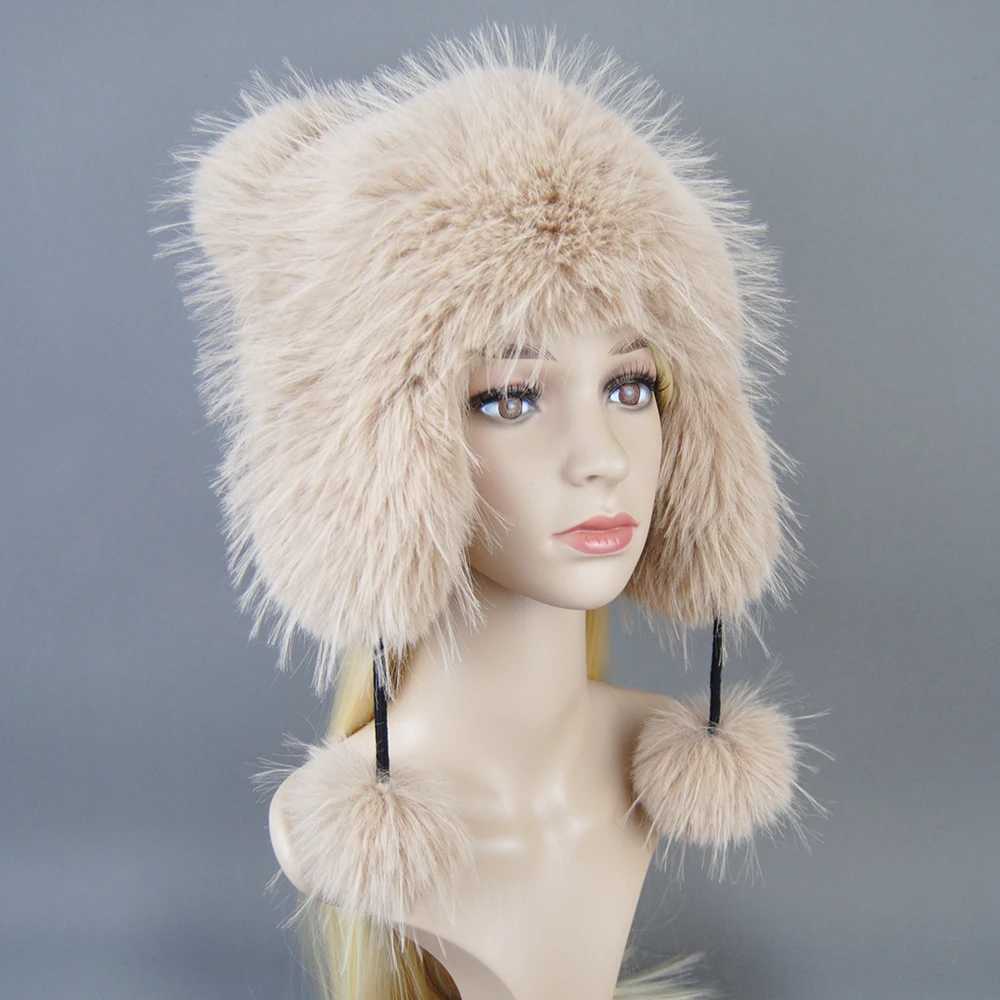 Winter accessory with ear piece suitable for Winot hat Korean rabbit skin Bber catcher thick puffy warm earmuff X241023